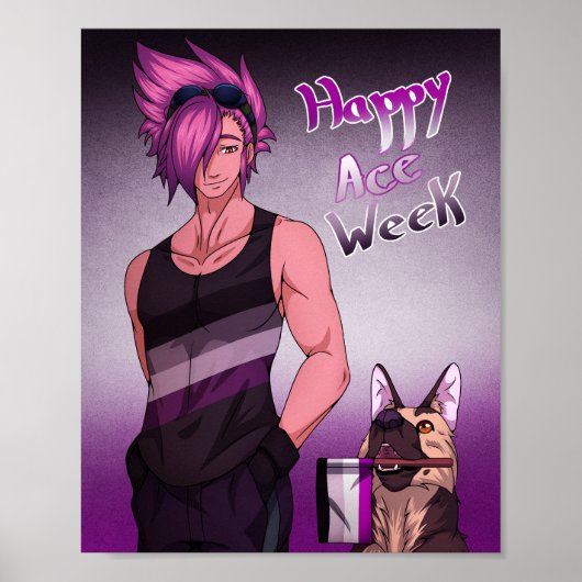 Aseksuele pride kleuren poster (Voorkant)