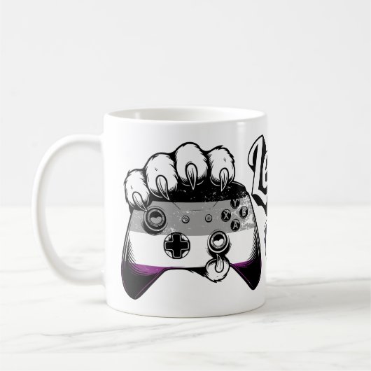 Aseksuele Pride Level Up Tijgerpoot Controller Mok (Links)