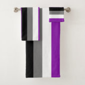 Aseksuele Pride, LGBTQ Pride, Striped Print Bad Handdoek (Insitu)