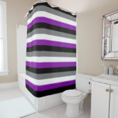 Aseksuele Pride, LGBTQ Pride, Striped Print Douchegordijn (In situ)