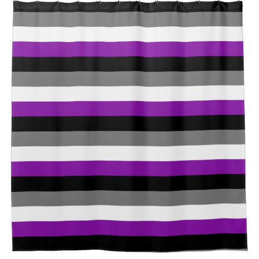Aseksuele Pride, LGBTQ Pride, Striped Print Douchegordijn (Voorkant)