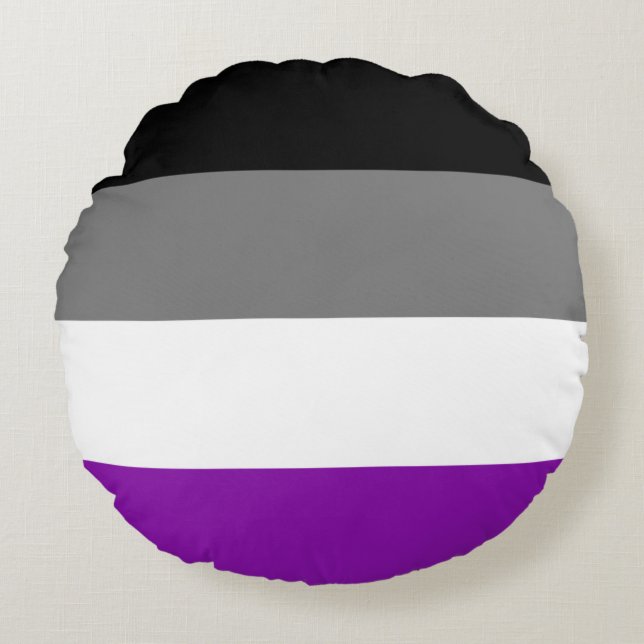Aseksuele Pride, LGBTQ Pride, Striped Print Rond Kussen (Voorkant)