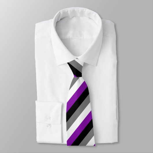 Aseksuele Pride, LGBTQ Pride, Striped Print Stropdas (Gebonden)