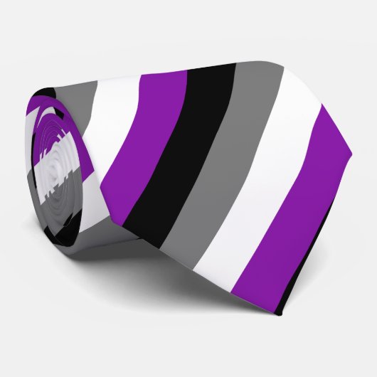 Aseksuele Pride, LGBTQ Pride, Striped Print Stropdas (Opgerold)