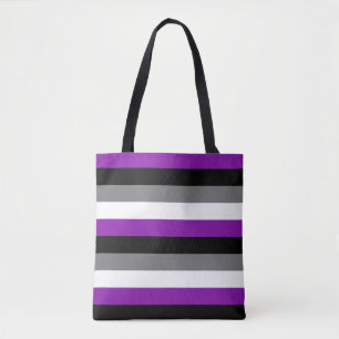 Aseksuele Pride, LGBTQ Pride, Striped Print Tote Bag