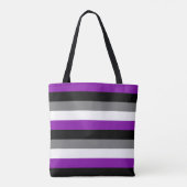 Aseksuele Pride, LGBTQ Pride, Striped Print Tote Bag (Achterkant)