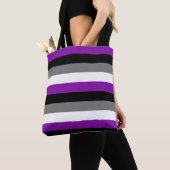 Aseksuele Pride, LGBTQ Pride, Striped Print Tote Bag (Dichtbij)