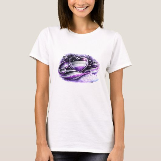 Aseksuele Pride Melkweg Hart T-Shirt Ontwerp (Voorkant)