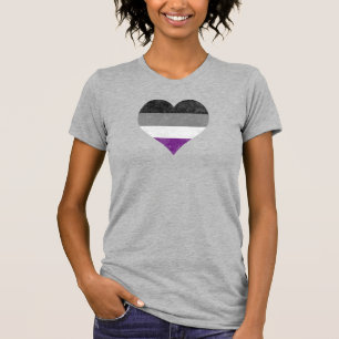 Aseksuele pride Rainbow Heart  Demi  Grijs T-shirt