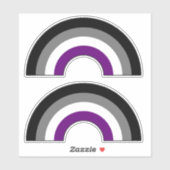 Aseksuele Pride Regenboog +{ Ace | Demi | Grijs }+ Sticker (Vel)