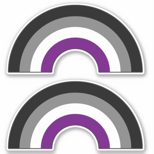 Aseksuele Pride Regenboog +{ Ace | Demi | Grijs }+ Sticker (Voorkant)