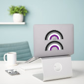 Aseksuele Pride Regenboog +{ Ace | Demi | Grijs }+ Sticker (Laptop op bureau)
