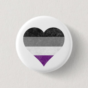 Aseksuele pride regenboogkunst ~ Ace Demi Grij Ronde Button 3,2 Cm