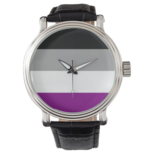 ASEKSUELE PRIDE STRIPES DESIGN - PNG.NL HORLOGE (Voorkant)