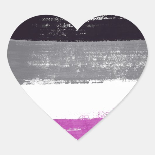Aseksuele Pride Verf Hart Sticker (Voorkant)