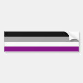 ASEKSUELE PRIDE VLAG BAR BUMPERSTICKER (Voorkant)