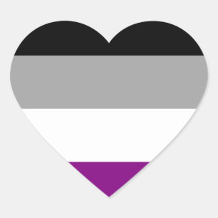 Aseksuele Pride Vlag Hart Sticker