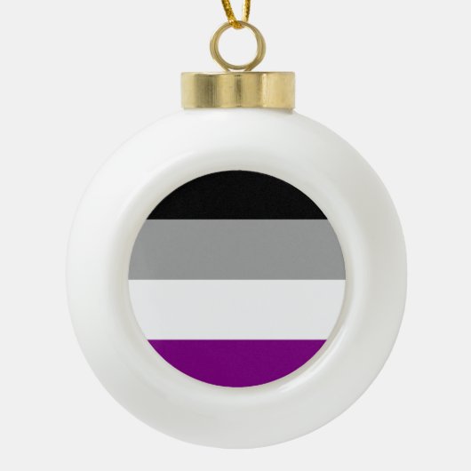 Aseksuele Pride Vlag Keramische Bal Ornament (Voorkant)