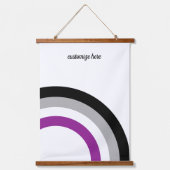 Aseksuele pride vlag Regenboog gepersonaliseerd Hangend Wandkleed (Voorkant)