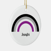 Aseksuele pride vlag Regenboog gepersonaliseerd Keramisch Ornament (Rechts)