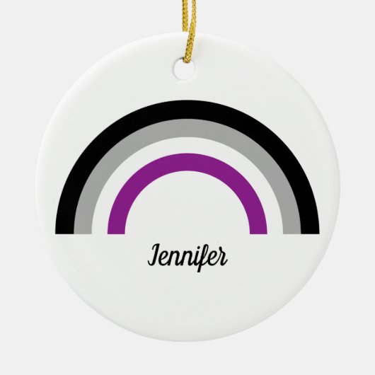 Aseksuele pride vlag Regenboog gepersonaliseerd Keramisch Ornament (Voorkant)