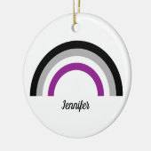 Aseksuele pride vlag Regenboog gepersonaliseerd Keramisch Ornament (Links)