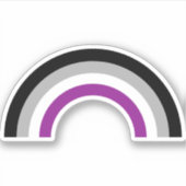 Aseksuele pride vlag regenboog sticker (Voorkant)