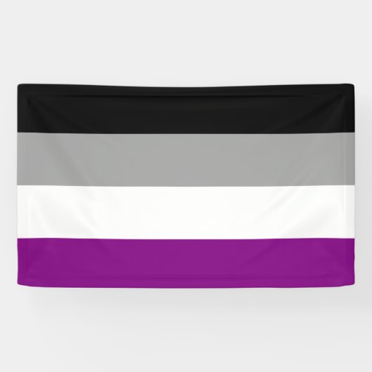 Aseksuele Pride-vlag Spandoek (Horizontaal)