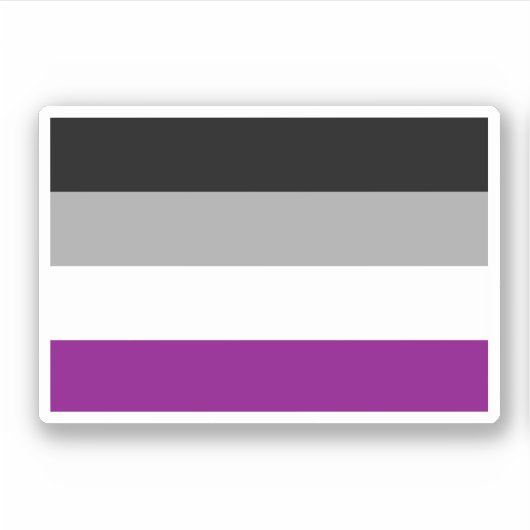 Aseksuele Pride-vlag Sticker (Voorkant)