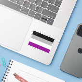 Aseksuele Pride-vlag Sticker (Laptop met iPhone)