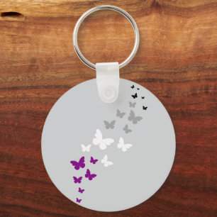 Aseksuele Pride Vlinder Trail Sleutelhanger