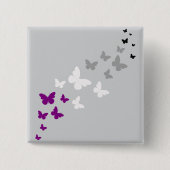 Aseksuele Pride Vlinder Trail Vierkante Button 5,1 Cm (Voorkant)