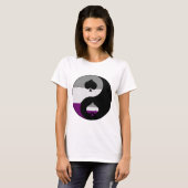 Aseksuele Pride Yin en Yang Symbol in Pride Flag T-shirt (Voorkant volledig)