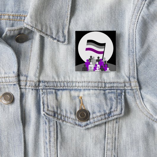 Aseksuele propaganda-Button Vierkante Button 5,1 Cm (In situ)