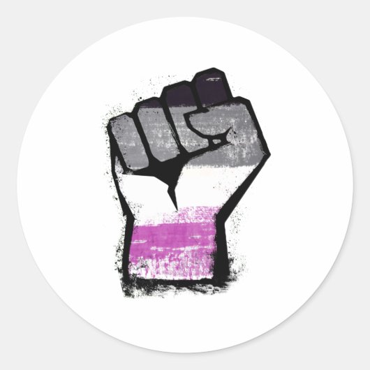 Aseksuele Protest Vuist Ronde Sticker (Voorkant)