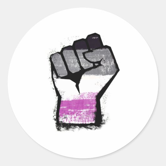 Aseksuele Protest Vuist Ronde Sticker (Voorkant)