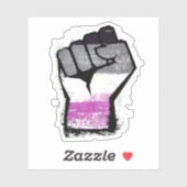 Aseksuele Protest Vuist Sticker (Vel)
