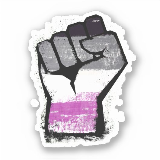 Aseksuele Protest Vuist Sticker (Voorkant)