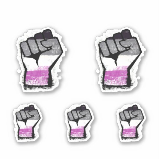Aseksuele Protest Vuist Sticker (Voorkant)