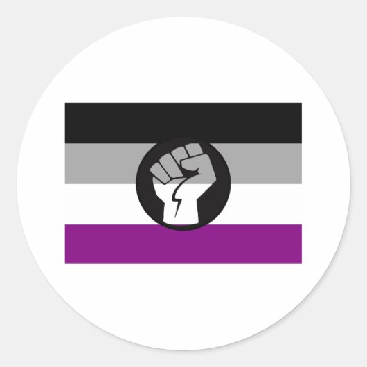 Aseksuele Protestvlag Ronde Sticker (Voorkant)