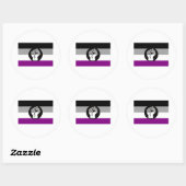 Aseksuele Protestvlag Ronde Sticker (Vel)