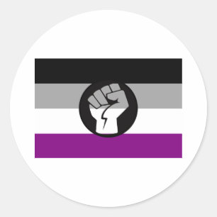 Aseksuele Protestvlag Ronde Sticker