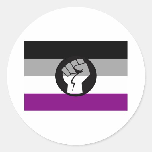 Aseksuele Protestvlag Ronde Sticker (Voorkant)