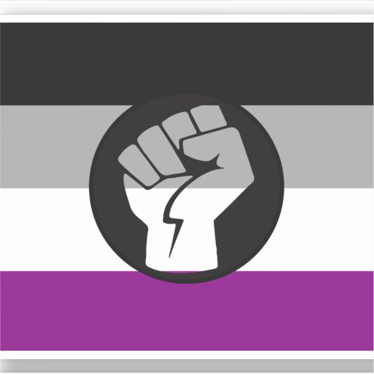 Aseksuele Protestvlag Sticker (Voorkant)