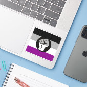 Aseksuele Protestvlag Sticker (Laptop met iPhone)