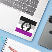 Aseksuele Protestvlag Sticker (Laptop met iPhone)