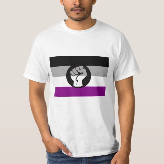 Aseksuele protestvlag t-shirt (Voorkant)