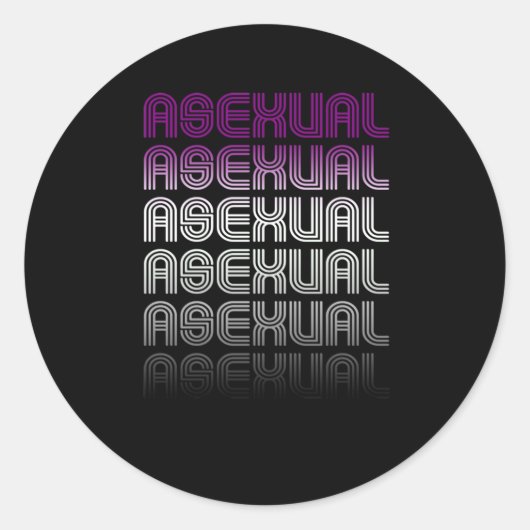 Aseksuele Retro Pride Ronde Sticker (Voorkant)