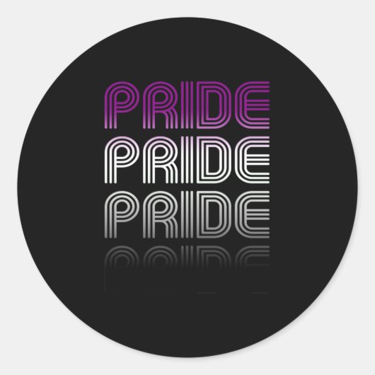 Aseksuele Retro Pride Ronde Sticker (Voorkant)
