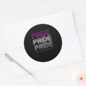 Aseksuele Retro Pride Ronde Sticker (Envelop)